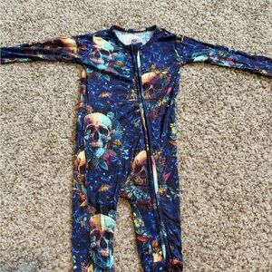 Bums & roses Sherlock bones Colorful Skull Print Kids One Piece convertible